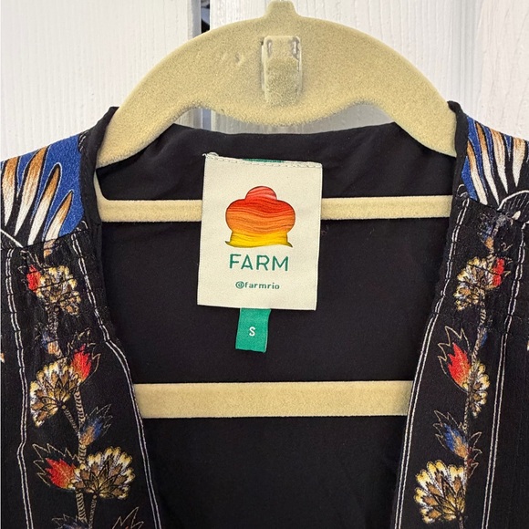 FARM Rio Maxi Floral Black Wrap Mini Dress Size Small - Picture 2 of 7